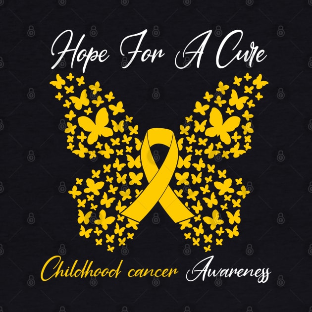 Hope For A Cure Butterfly Gift 3 Childhood cancer by HomerNewbergereq